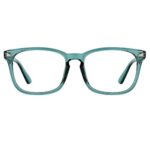 TIJN Blue Light Blocking Glasses Square Nerd Eyeglasses Frame Anti Blue Ray Computer Game Glasses (SeaGreen)