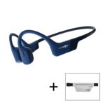 AfterShokz Aeropex Open-Ear Wireless Bone Conduction Headphones with Sport Belt, Blue Eclipse
