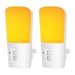 LOHAS Amber Night Light, Dimmable Plug in LED, Yellow Night Light with Dusk to Dawn Sensor, Kids Night Lights for Bedroom, 5-80LM Sleep Aid No Blue Light for Nursery, Hallway, Kitchen, Stairway, 2Pack