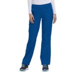 healing hands Purple Label Yoga Women’s Tori 9133 5 Pocket Knit Waist Pant Scrubs- Royal Blue- Medium