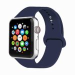 SHJD Watch Band 38MM 42MM 40MM 44MM,Soft Silicone Sport Strap Replacement Band Compatible with iWatch Series 1/2/3/4 S/M M/L(Midnight Blue, 38mm/40mm S/M)