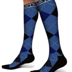 SB SOX Compression Socks (20-30mmHg) for Men & Women – Best Stockings for Running, Medical, Athletic, Edema, Diabetic, Varicose Veins, Travel, Pregnancy, Shin Splints (Dress – Blue Argyle, X-Large)