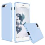 Vooii iPhone 8 Plus Case, iPhone 7 Plus Case, Soft Silicone Gel Rubber Bumper Case Microfiber Lining Hard Shell Shockproof Full-Body Protective Case Cover for iPhone 7 Plus /8 Plus – Light Blue