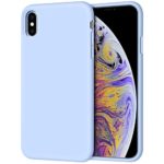 iPhone Xs Max Case, Anuck Soft Silicone Gel Rubber Bumper Case Anti-Scratch Microfiber Lining Hard Shell Shockproof Full-Body Protective Case Cover for Apple iPhone Xs Max 6.5″ 2018 – Light Blue