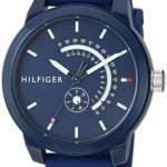 Tommy Hilfiger Men’s Quartz Watch with Silicone Strap, Blue, 18.6 (Model: 1791482)
