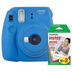 Fujifilm instax Mini 9 Instant Camera (Cobalt Blue) with Film Twin Pack Bundle (2 Items)