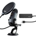 Blue Microphones Yeti Slate USB Microphone with Knox Gear USB Hub and Knox Pop Filter (3 Items)