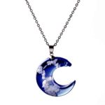 The Blue Sky and The White Cloud Necklace Nature Resin Pendant Jewelry Gifts for Women Girls Necklace Charming Chain Jewelry Gifts