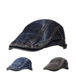 BIGHAS Men’s Flat Cap Ivy Newsboy Gatsby Cabbie Beret hat 28 Optional (103 Dark Blue)