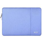MOSISO Laptop Sleeve Compatible with 2019 2018 MacBook Air 13 inch Retina Display A1932, 13 inch MacBook Pro A2159 A1989 A1706 A1708, Notebook, Polyester Vertical Bag with Pocket, Serenity Blue