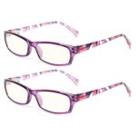 2 Pair Computer Glasses – Anti-blue glasses – Blue Light Blocking Reading Glasses for Women (2 Pack Purple, 2.50)