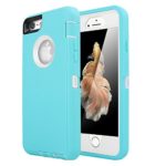 iPhone 6 Case, iPhone 6S Case [Heavy Duty] AICase Built-in Screen Protector Tough 3 in 1 Rugged Shorkproof Cover for Apple iPhone 6/6S (White/Light Blue)