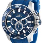 Invicta Men’s Pro Diver Scuba Stainless Steel Quartz Watch with Silicone Strap, Blue, 26 (Model: 26085)