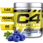 C4 Original Pre Workout Powder Icy Blue Razz | Sugar Free Preworkout Energy Supplement for Men & Women | 150mg Caffeine + Beta Alanine + Creatine | 60 Servings