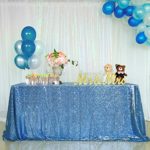 B-COOL Sequin Tablecloth 60x102inch Baby Blue Rectangle Shimmer Durable Wediing Party Restaurant Christmas Everyday Use