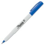 Sharpie 37003 Ultra-Fine Permanent Marker, Marks on Paper and Plastic, Resist Fading and Water, AP Certified, Blue Color, Pack of 12