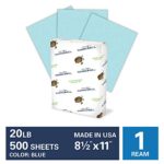 Hammermill Blue Colored 20lb Copy Paper, 8.5×11, 1 Ream, 500 Total Sheets, Made in USA, Sustainably Sourced From American Family Tree Farms, Acid Free, Pastel Printer Paper, 103309R
