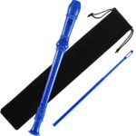 Pangda Descant Soprano Recorder German Style 8 Hole with Cleaning Rod, Black Storage Bag (Blue)