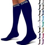 SB SOX Compression Socks (20-30mmHg) for Men & Women – Best Stockings for Running, Medical, Athletic, Edema, Diabetic, Varicose Veins, Travel, Pregnancy, Shin Splints (Solid – Navy, Large)