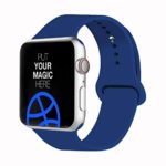 VATI Sport Band Compatible for Apple Watch Band 42mm 44mm, Soft Silicone Sport Strap Replacement Bands Compatible with 2019 Apple Watch Series 5, iWatch 4/3/2/1, 42MM 44MM S/M (Ocean Blue)