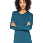 WonderWink Women’s Scrubs Silky Long-Sleeve T-Shirt, Caribbean Blue, X-Small