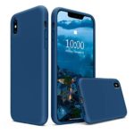 SURPHY Silicone Case for iPhone X iPhone Xs Case, Soft Liquid Silicone Shockproof Phone Case (with Microfiber Lining) Compatible with iPhone Xs (2018)/ iPhone X (2017) 5.8 inches (Blue Horizon)
