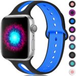 Haveda Sport Bands Compatible for Apple Watch 44mm Band Series 5 Series 4, Soft Apple 5 Wristband Women iWatch 42mm Bands for Apple Watch Series 3 Series 2/1, Men Kids 42mm/44mm M/L Black/Blue