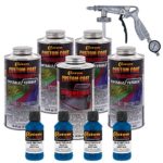 Custom Coat Safety Blue 0.875 Gallons Urethane Spray-On Truck Bed Liner Kit with (Free) Custom Coat Spray Gun with Regulator
