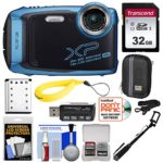 Fujifilm FinePix XP140 Shock & Waterproof Wi-Fi Digital Camera (Sky Blue) with 32GB + Battery + Case + Selfie Stick + Kit