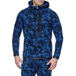 Bravetoshop Men’s Hoodies Full-Zip Pullover Hoodie Lightweight Drawstring Camo Hooded Sweatshirts (Dark Blue,XL)
