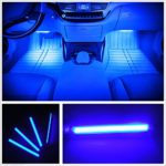 Car LED Strip Light, EJ’s SUPER CAR 4pcs 36 LED Car Interior Lights Under Dash Lighting Waterproof Kit,Atmosphere Neon Lights Strip for Car,DC 12V(Blue)
