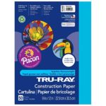 Tru-Ray Heavyweight Construction Paper, Atomic Blue, 9″ x 12″, 50 Sheets