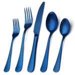 Matte Blue Silverware Set, Satin Finish 20-Piece Stainless Steel Flatware Set, Kitchen Utensil Set Service for 4, Tableware Cutlery Set for Home and Restaurant, Dishwasher Safe