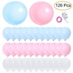 Pastel Pink Blue White Balloons Garland 126 pcs Latex Balloons Arch Kit for Baby Shower Birthday Wedding Engagement Anniversary Christmas Festival Picnic or any Friends & Family Party Decorations