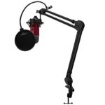 Blue Yeti USB Microphone (Red) Bundle with Knox Gear Pop Filter, Shock Mount and Boom Arm (4 Items)