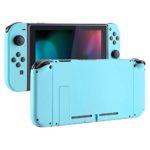 eXtremeRate Soft Touch Grip Back Plate for Nintendo Switch Console, NS Joycon Handheld Controller Housing with Full Set Buttons, DIY Replacement Shell for Nintendo Switch – Heaven Blue