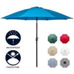 Sunnyglade 9′ Patio Umbrella Outdoor Table Umbrella with 8 Sturdy Ribs (Blue)