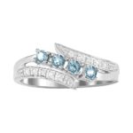 ArtCarved Starlight Blue Zircon Birthstone Women’s Ring, Sterling Silver, Size 7