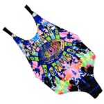 Balakie Swimsuit for Women, Sexy One Piece Bikini Push-Up Padded Swimwear print Slinky multi-rope Bathing Suit (L, Blue)