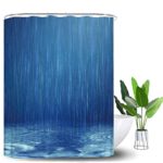Varma Shower Curtain Blue Bathroom Curtain Waterproof Shower Curtains for Bathroom Washable 3D Polyester Bathroom Shower Curtain Sets 72×72 Inches