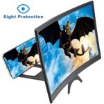 I00000 12″ 3D Anti-Blue Light Curve Screen Magnifier for Cell Phone, HD Magnifier Projector Screen for Videos, Movies, Games, Portable Foldable Mobile Phone Screen Amplifier for All Smartphones