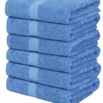 Utopia Towels Cotton Towels, Electric Blue, 24 x 48 Inches Towels for Pool, Spa, and Gym Lightweight and Highly Absorbent Quick Drying Towels, (Pack of 6)