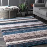 nuLOOM Classie Hand Tufted Shag Rug, 6′ x 9′, Blue Multi