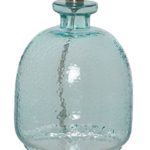 Catalina Lighting 20687-000 Coastal Cape Cod Clear Glass Textured Table Lamp, 18.25″, Classic Blue