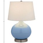 Amazon Brand – Stone & Beam Ceramic Bedside Table Lamp With Light Bulb And White Shade, 20″H, Slate Blue