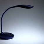 Bostitch Office KT-VLED1502-BLUE Gooseneck LED Desk Lamp with USB Charging Port, Dimmable, Navy Blue
