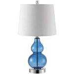 Safavieh TBL4222B-SET2 Lighting Brisor Blue and Chrome 22-inch (Set of 2) -LED Bulbs Included Table Lamp
