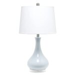 Elegant Designs LT3312-LTB Ceramic Genie Tear Drop Shaped Glossy Table Lamp, Light Blue