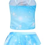 Akokvlar Two Pieces Unicorn Swimsuit Mermaid Bikinis Tankini Bathing Suit for Little Girls (6 Years, Blue Unicorn)