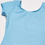 Capezio girls Team Basic Short Sleeve athletic leotards, Light Blue, 8 10 US